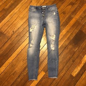 High Waisted Medium Wash Skinny Jeans